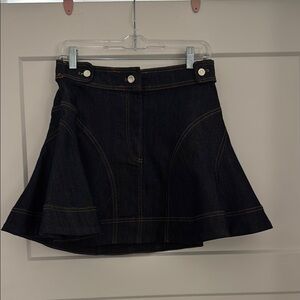 Dark Denim Flared Skirt